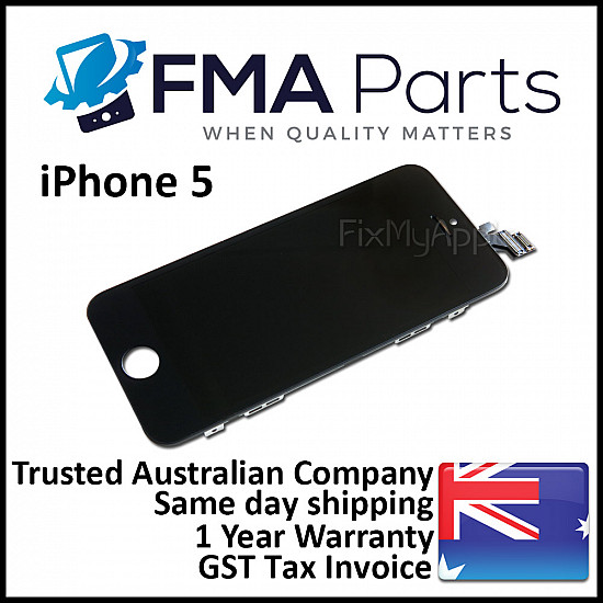 LCD Touch Screen Digitizer Assembly - Black [Premium Aftermarket] for iPhone 5